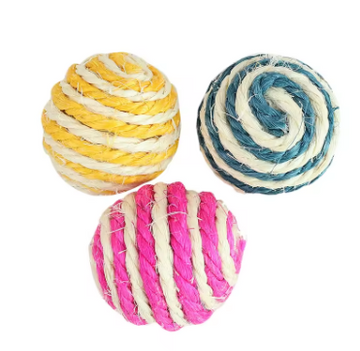 Natural Sisal Cat Ball - 3 per pack